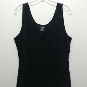LANE BRYANT BLACK LACE OVERLAY BLACK LINING FOR COVERAGE DRESSY TANK  SIZE 14/16